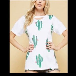 Cactus print top